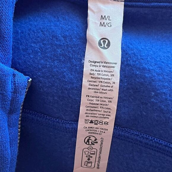 Lululemon Scuba Oversized Half-Zip Hoodie Cerulean Blue Size M/L - Picture 3 of 4